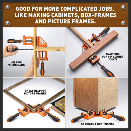 90° Degree Corner Clamp Welding Vice Woodworking Alloy Body With Quick Release.