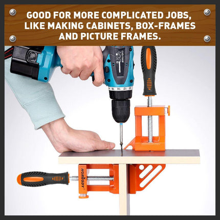 90° Degree Corner Clamp Welding Vice Woodworking Alloy Body With Quick Release.