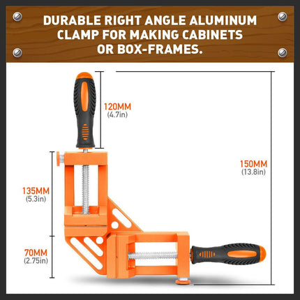 90° Degree Corner Clamp Welding Vice Woodworking Alloy Body With Quick Release.