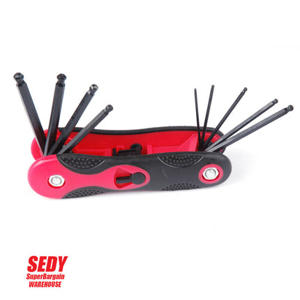 3x Folding Torx Key Hex Key Ball End Allen Key Set Tools Wrench Spanner Opener.
