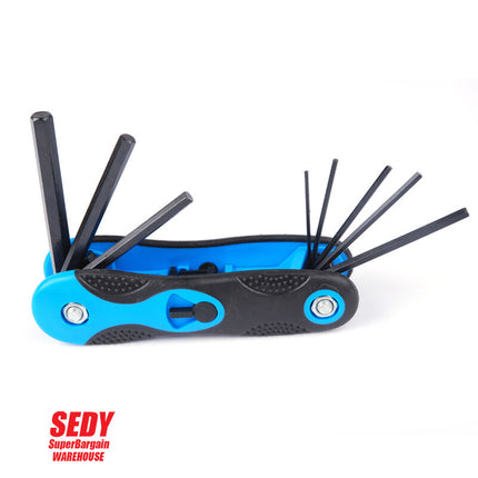 3x Folding Torx Key Hex Key Ball End Allen Key Set Tools Wrench Spanner Opener.