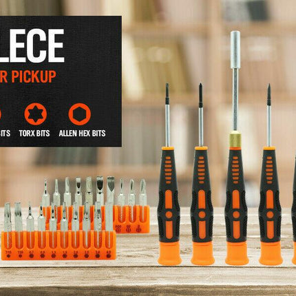 26Pc Precision Screwdriver Set Magnetic Pickup Hex Torx Philip Flat Bits Drive.