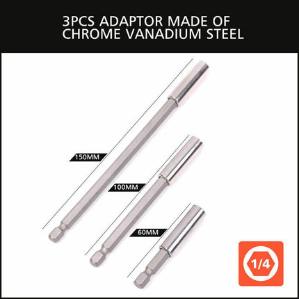 16Pc Socket Bit Adaptor Set Power Drill Nut Driver Extension Screwdriver Bits.