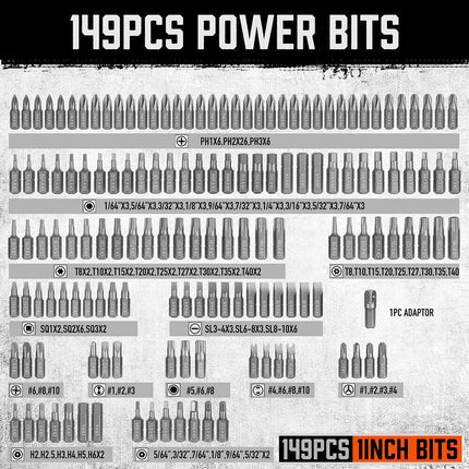219-Piece Combination Security Bit Set Screw Driver Bit Tamper Proof Torx Box.