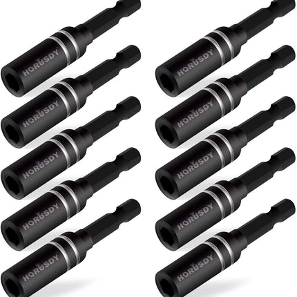10Pc Magnetic Extension Socket Drill Bit Holder 1/4" Hex Screwdriver Nut Driver.