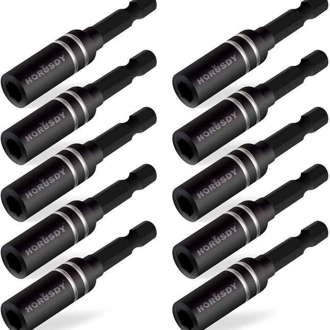 10Pc Magnetic Extension Socket Drill Bit Holder 1/4" Hex Screwdriver Nut Driver.