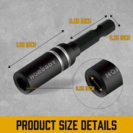 10Pc Magnetic Extension Socket Drill Bit Holder 1/4" Hex Screwdriver Nut Driver.
