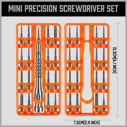 33 PC PRECISION SCREWDRIVER SET BITS PHILIP FLAT SLOTTED TORX HEX ELECTRONIC FIX.