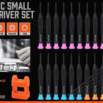 24-Piece Magnetic Precision Screwdriver Set - Small Screwdrivers for Eyeglasses, Phones, Watches Electronics Repair.