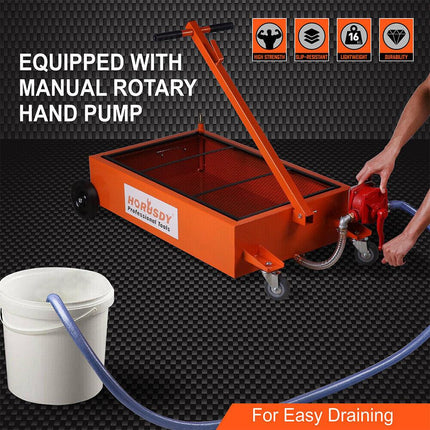 HORUSDY 76L Low Profile Waste Oil Drainer Mobile Workshop Pump Vehicle 4WD Truck.