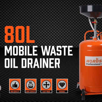 HORUSDY 80L Pneumatic Waste Oil Drainer Fluid Transfer Tank Air Car Workshop.