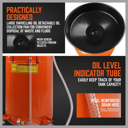 HORUSDY 80L Pneumatic Waste Oil Drainer Fluid Transfer Tank Air Car Workshop.