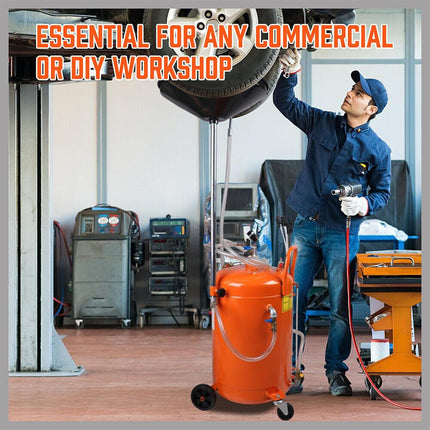 HORUSDY 80L Waste Oil Drainer Pneumatic Fluid Collection Workshop with Extractor.