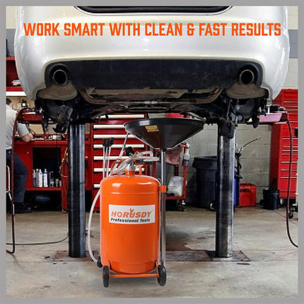 HORUSDY 80L Waste Oil Drainer Pneumatic Fluid Collection Workshop with Extractor.