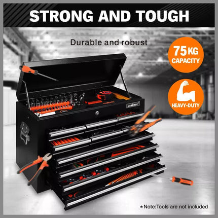 Black15 Drawer Tool Box Trolley Cabinet Storage Cart Garage Toolbox Organiser.