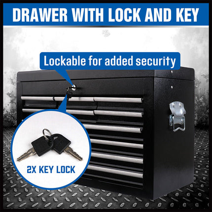 HORUSDY 10-Drawer Tool Box Chest Toolbox Lockable Drawer Cabinet Garage Storage.