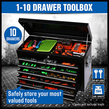 HORUSDY 10-Drawer Tool Box Chest Toolbox Lockable Drawer Cabinet Garage Storage.