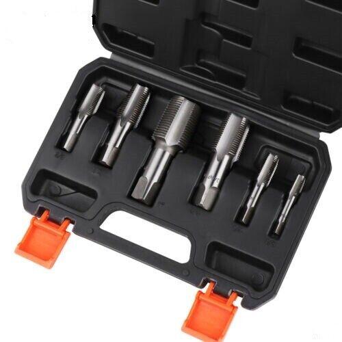 HORUSDY 6Pc NPT Pipe Tap Set Thread Tap Screw Tool 1/8" 1/4" 3/8" 1/2" 3/4" 1".
