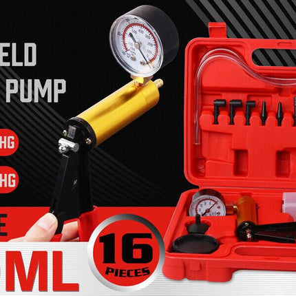 HORUSDY Hand Held Vacuum Pump Brake Bleeder Pressure Tester Vacuum Gauge Kit.
