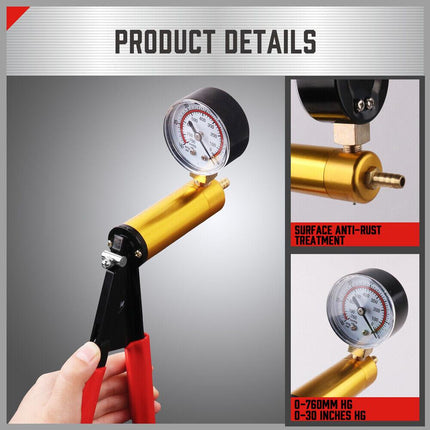 HORUSDY Hand Held Vacuum Pump Brake Bleeder Pressure Tester Vacuum Gauge Kit.