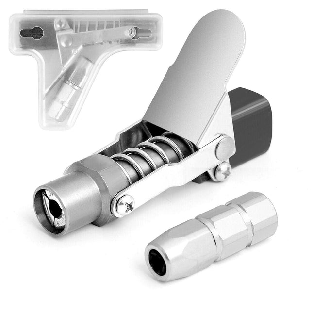 Grease Gun Coupler Quick Release & Lock 1/8‘’ NPT Rated 10,000 PSI Storage Case.