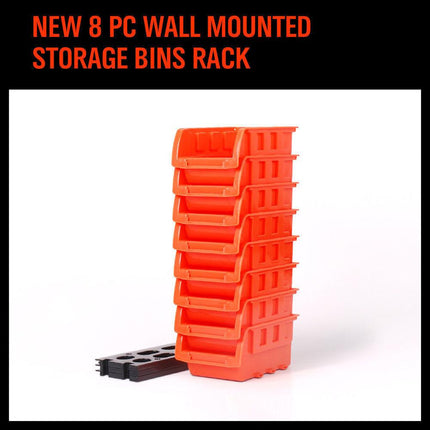 NEW 8 PC Wall Mounted Storage Bins Rack Set Nuts Bolts Organizer Parts 97903.