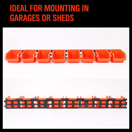 NEW 8 PC Wall Mounted Storage Bins Rack Set Nuts Bolts Organizer Parts 97903.