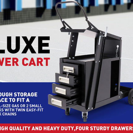 4-Drawer Welding Cart MIG Welder Trolley Cabinet TIG ARC MMA Plasma Cutter Bench.