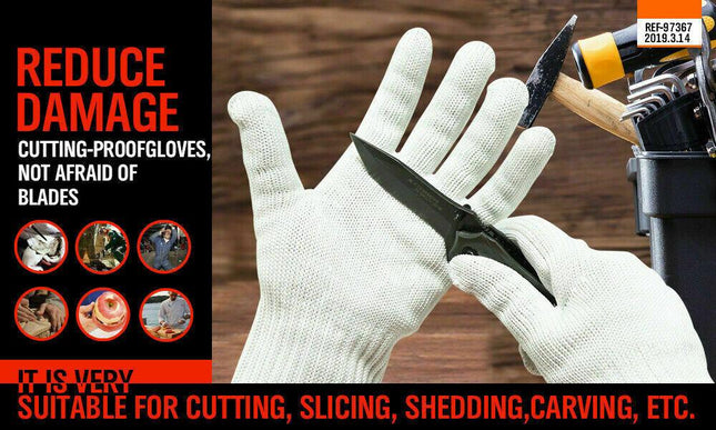 One-Pair Cut Resistant Gloves Anti Cutting Level 5 Kitchen Butcher Protection.