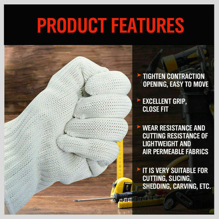One-Pair Cut Resistant Gloves Anti Cutting Level 5 Kitchen Butcher Protection.