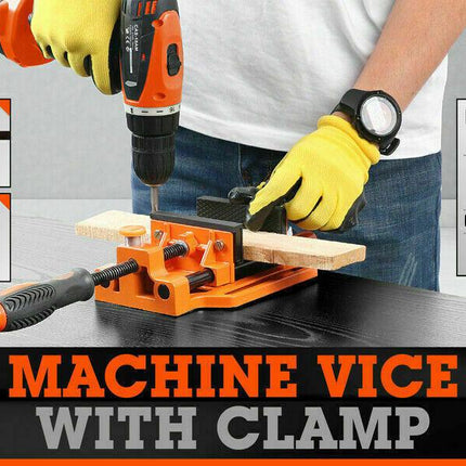 90mm Drill Press Bench Vice Quick Release Clamp Jaw Soft Grip Hand Pads Woodwork.