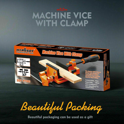 90mm Drill Press Bench Vice Quick Release Clamp Jaw Soft Grip Hand Pads Woodwork.