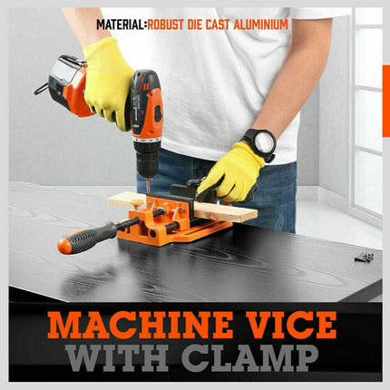 90mm Drill Press Bench Vice Quick Release Clamp Jaw Soft Grip Hand Pads Woodwork.