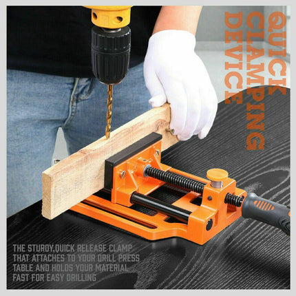 90mm Drill Press Bench Vice Quick Release Clamp Jaw Soft Grip Hand Pads Woodwork.