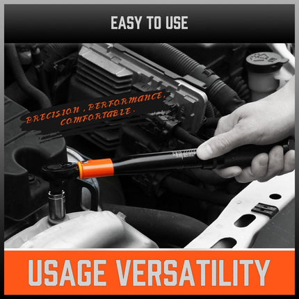 HORUSDY 3Pc 1/4" Drive Click Torque Wrench Ratchet Socket with Adaptor Extension.