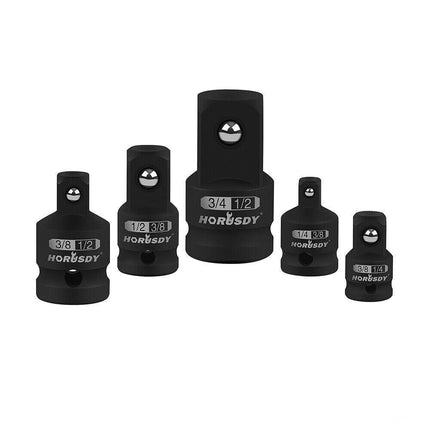 HORUSDY 5Pcs Impact Socket Adapter Set Socket Reducer 1/4  3/8 1/2 Inch Drive.