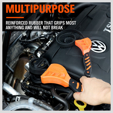 2Pc Adjustable Strap Wrench Rubber Belt Spanner Multi-Purpose Jar Opener Filter.