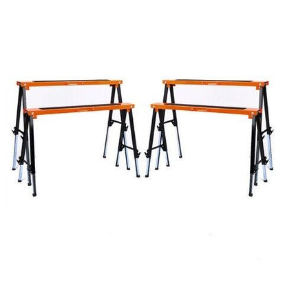 4Pc Mastercraft Sawhorse Metal Folding Non-slip Surface Saw Horse 120KG Capacity.