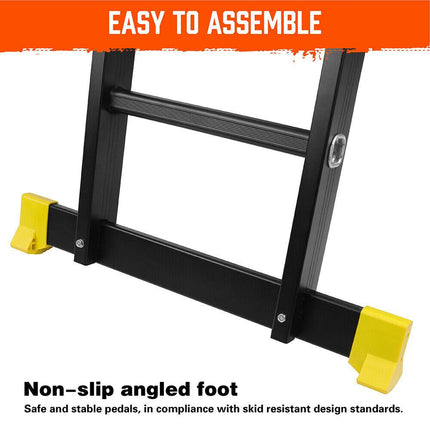 4.7M Multi Purpose Ladder Aluminium Folding Platform Extension Step Non-Slip Au.