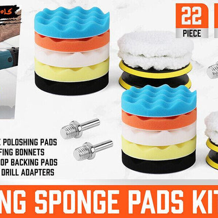 11Pcs 6" Buffing Waxing Polishing Pads Sponge Pad Set For Car Polisher Drill.