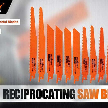 10Pc Reciprocating Saw Blades Set For Wood Metal Timber Demolition Cutting Tool.