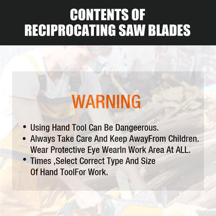 10Pc Reciprocating Saw Blades Set For Wood Metal Timber Demolition Cutting Tool.