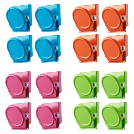 16Pc Magnetic Spring Clamps Magnet Refrigerator Clips Note Holder Fridge Tips.