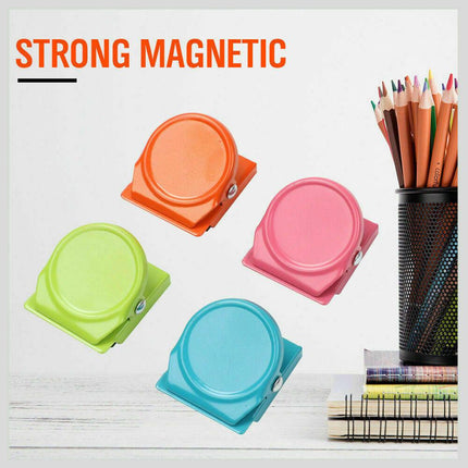 16Pc Magnetic Spring Clamps Magnet Refrigerator Clips Note Holder Fridge Tips.