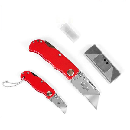2Pc Folding Utility Knife Aluminium Handle & 10 Spare Stanley Blades Craft New.