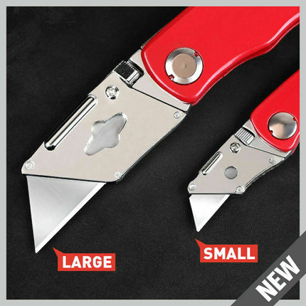 2Pc Folding Utility Knife Aluminium Handle & 10 Spare Stanley Blades Craft New.
