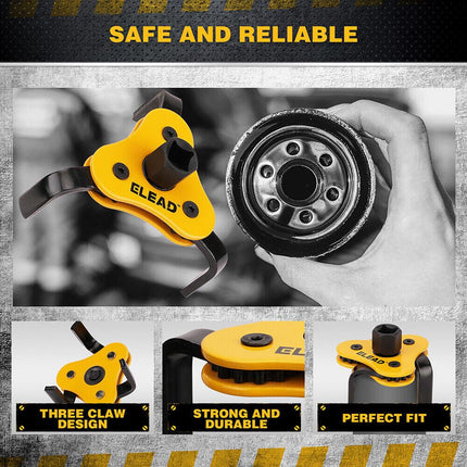 ELEAD 2Pcs Oil Filter Wrench Set Adjustable Oil Filter Change Set Engine Filters.