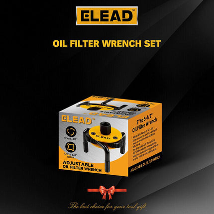 ELEAD 3" to 5-1/2" Oil Filter Wrench Set Oil Filter Removal Tool Automotive Use.