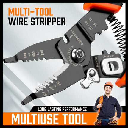 8" Wire Stripping Tool Wire Cutter Hand Crimping Pliers Strip Cutter Insulated.