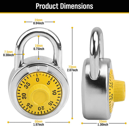 Lock Dial Combination Lock Gym Sports Locker Toolbox Case School Portable Fences.